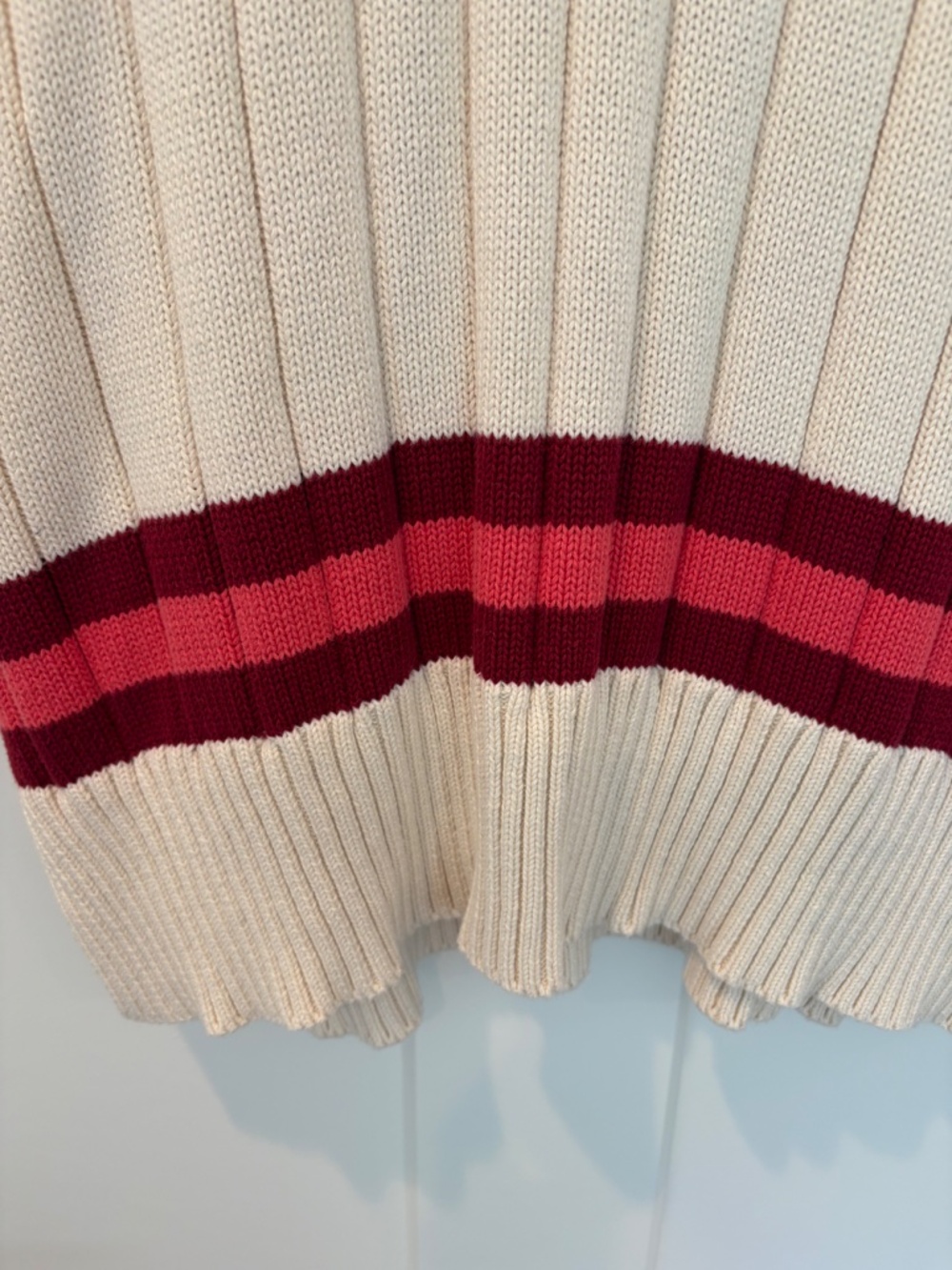 Maeve oversized cable varsity type sweater vest - Picture 3 of 6